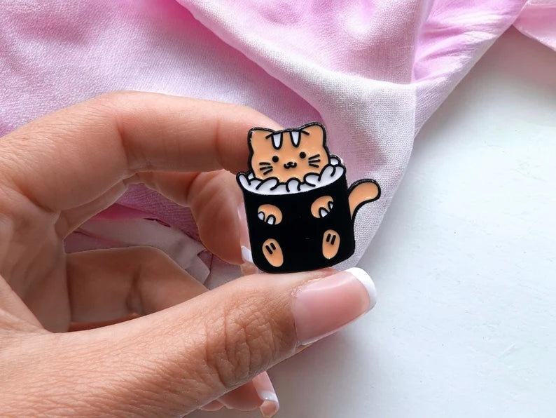 Pin's Broche Email | Chats Sushi | Sushi de Chaton | Kawaii | Fun | Humour