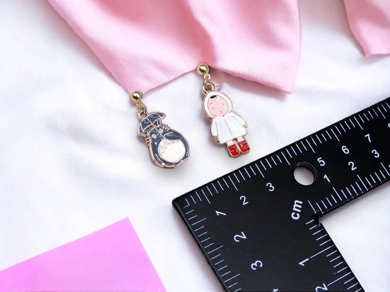 Boucles Oreilles | Pendants d'oreilles |  Totoro | My Neighbor Totoro Mei | Cuivre Plaqué Or