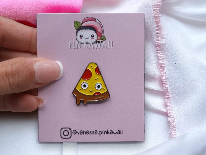 Pin's Broche Email | Pizza Bière Kawaii | Cute | Apéro | Mignon | Kawaii | Fun | Humour