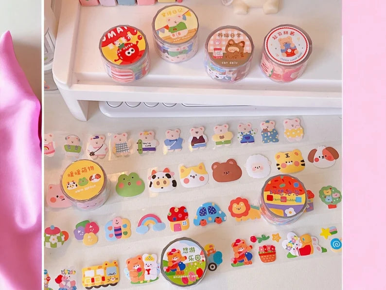 Rouleaux de Mini Stickers | Autocollants | Animaux Mignons | Autocollants Mignon | Kawaii