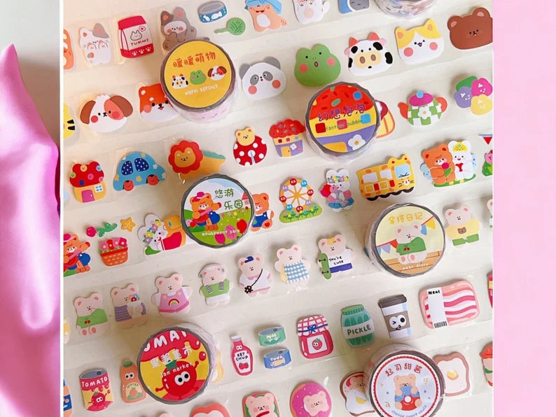 Rouleaux de Mini Stickers | Autocollants | Animaux Mignons | Autocollants Mignon | Kawaii