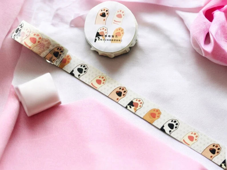 Scotch Washi Tape | Mignon | Papeterie | Style Kawaii | Accessoires | Post It | Mignon Chat Pattes de Chats