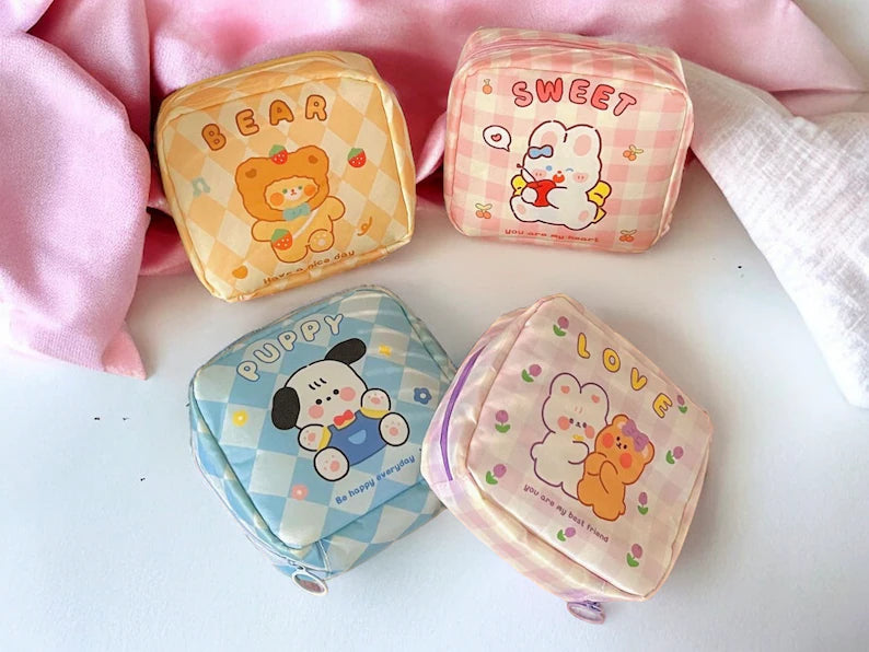 Pochette Rangement avec Sangle | Pochettes Serviettes Hygiéniques | Kawaii Mignon