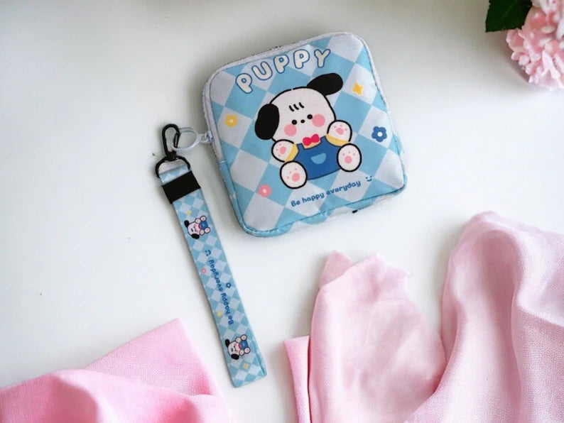 Pochette Rangement avec Sangle | Pochettes Serviettes Hygiéniques | Kawaii Mignon