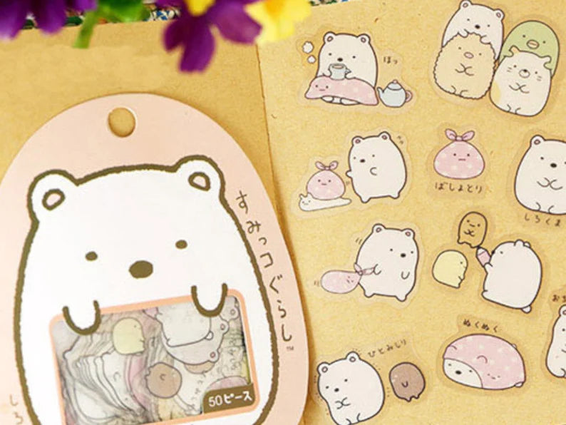 Ensemble de Mini Stickers | Autocollants | Pvc | Animaux Mignons | Boite Surprise Autocollants Transparent Mignon | Kawaii