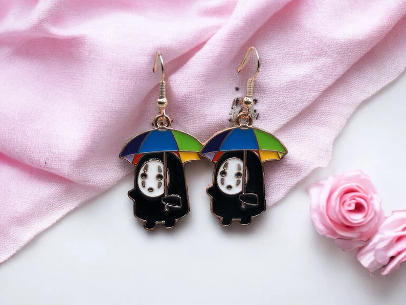 Earrings | Drop earrings | Spirited Away | Faceless Man | Gold Plated Copper