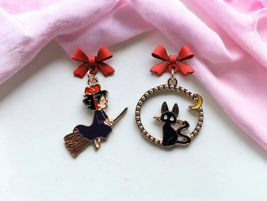 Earrings | Drop earrings | Kiki The Little Witch | Kiki and Jiji | Gold Plated Copper