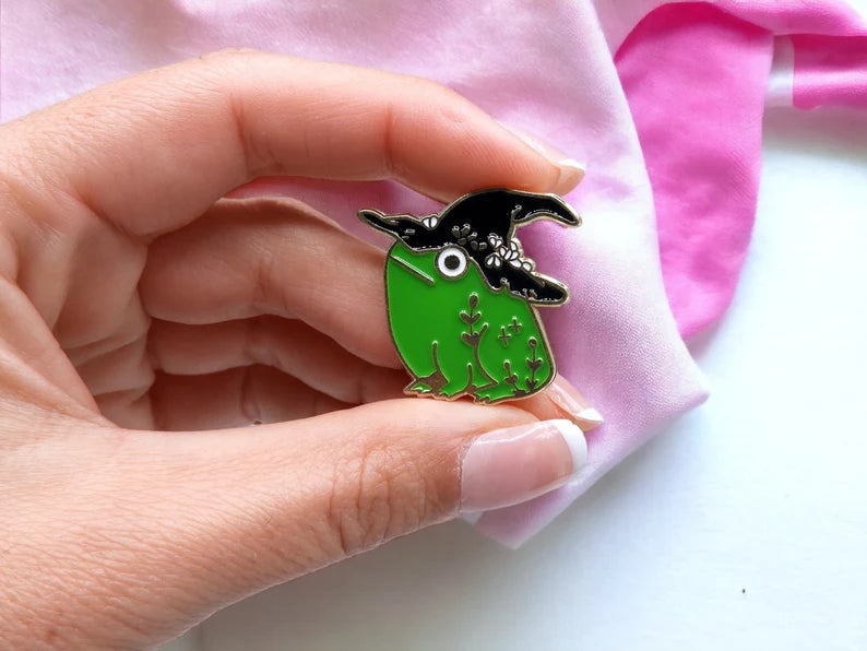 Email Brooch Pin | Frog Wizard | Wizard Hat | Magic | Kawaii | Fun | Humor