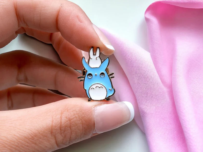 Email Brooch Pin | Totoro | Noiraudes | Blue and White | Totoro | Kawaii | Cute