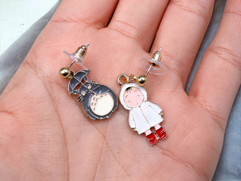 Boucles Oreilles | Pendants d'oreilles |  Totoro | My Neighbor Totoro Mei | Cuivre Plaqué Or