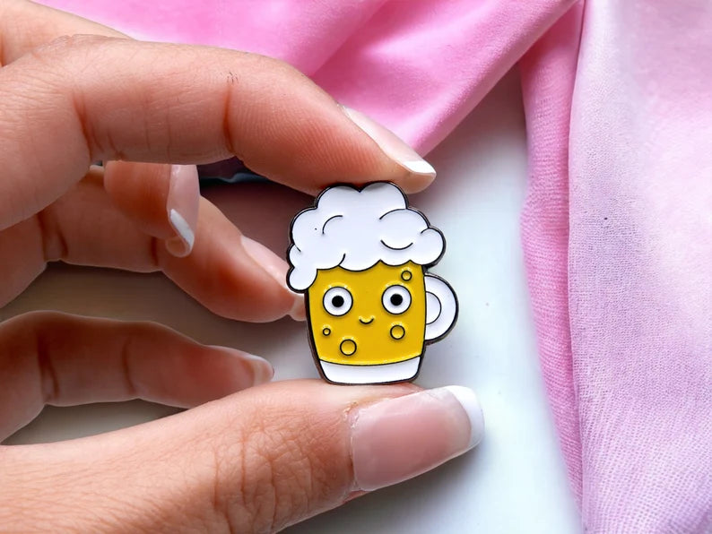 Pin's Broche Email | Pizza Bière Kawaii | Cute | Apéro | Mignon | Kawaii | Fun | Humour