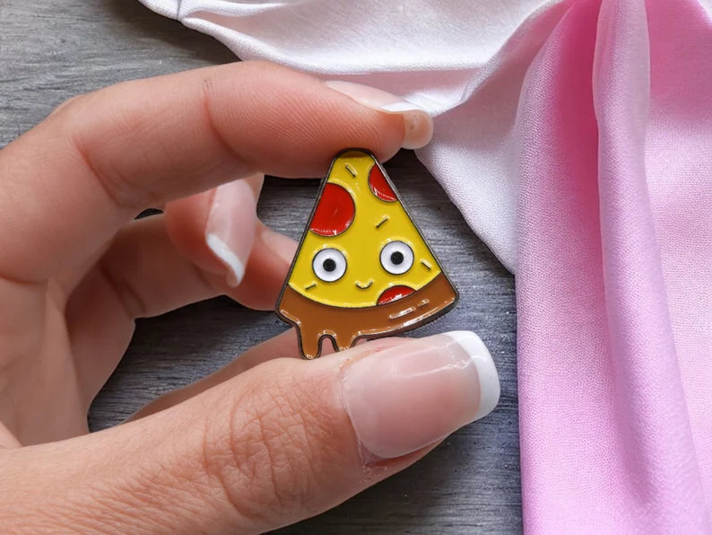 Pin's Broche Email | Pizza Bière Kawaii | Cute | Apéro | Mignon | Kawaii | Fun | Humour