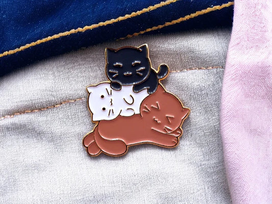 Pin's Broche Email | Pile de Chats | Calins de Chat | Mignon | Kawaii