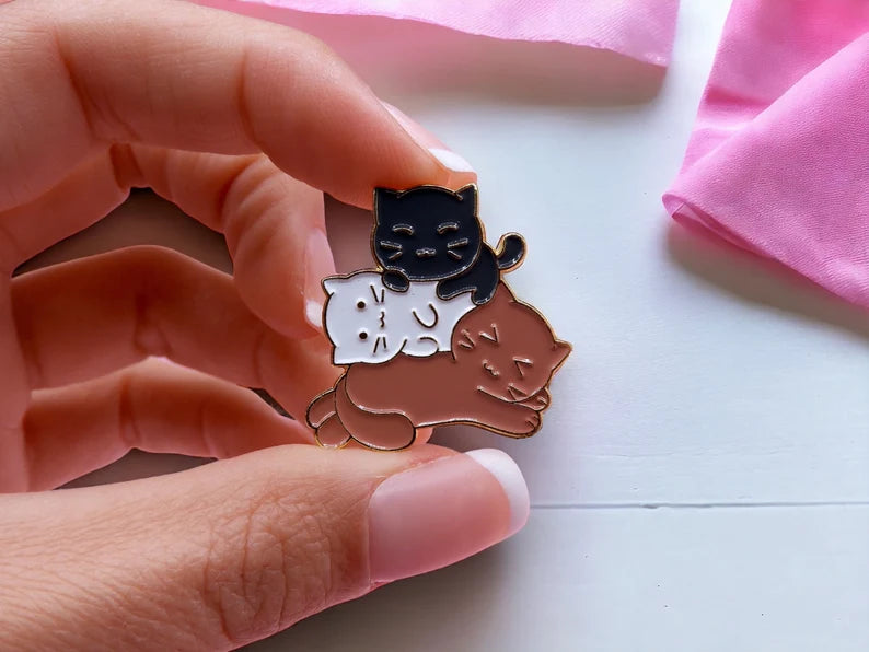 Pin's Broche Email | Pile de Chats | Calins de Chat | Mignon | Kawaii