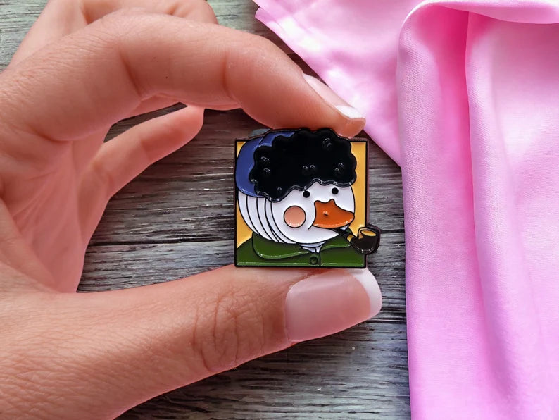 Pin's Broche Email | Canards Kawaii | Tableaux Célèbres Caricature | Kawaii | Fun | Humour