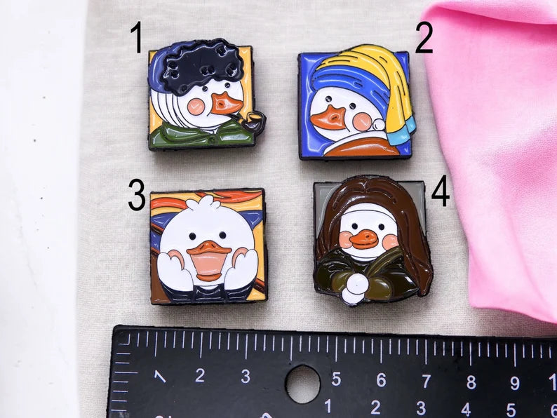 Pin's Broche Email | Canards Kawaii | Tableaux Célèbres Caricature | Kawaii | Fun | Humour