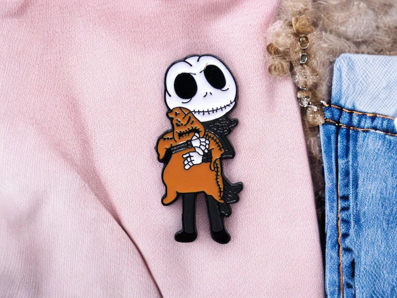 Email Brooch Pin | BabyJack | Halloween Skeleton | Kawaii | Cute Cartoon