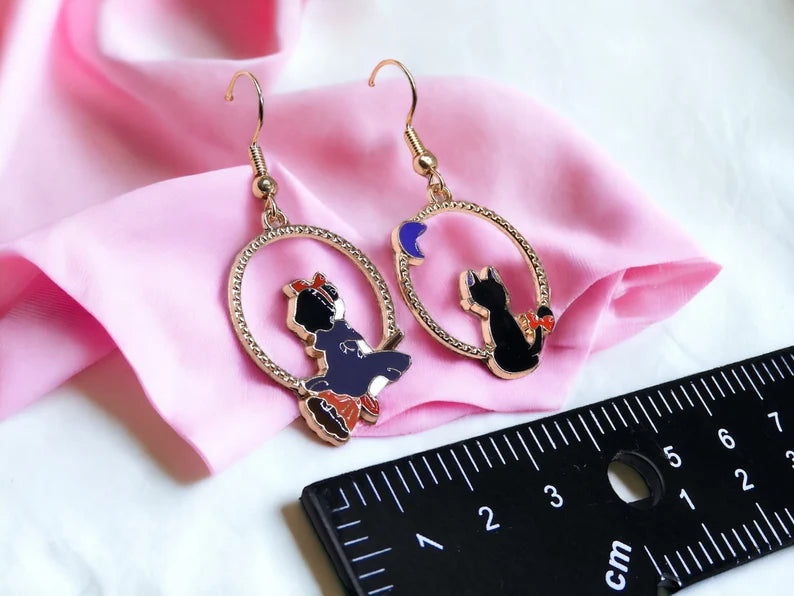 Earrings | Drop earrings | Kiki The Little Witch | Kiki and Jiji | Gold Plated Copper