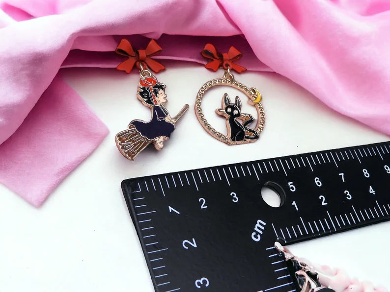 Earrings | Drop earrings | Kiki The Little Witch | Kiki and Jiji | Gold Plated Copper