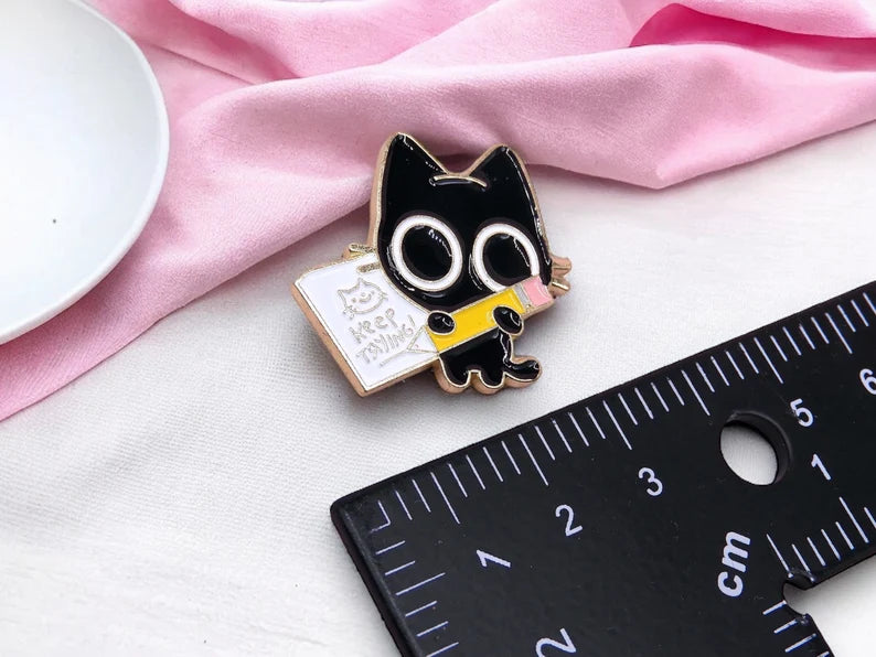 Pin's Broche Email | Chat | Keep Trying | Cat | Kawaii | Fun