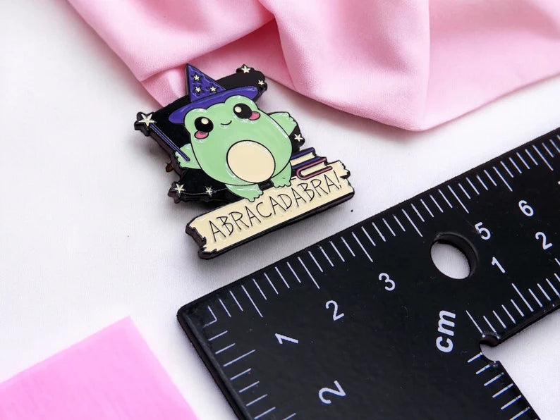 Email Brooch Pin | Frog Wizard | Wizard Hat | Magic Abracadabra | Kawaii | Fun | Humor