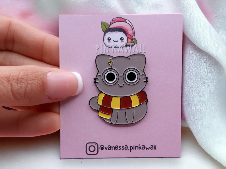 Email Brooch Pin | Harry Potter Kawaii Cat | Humor | Kawaii | Cute