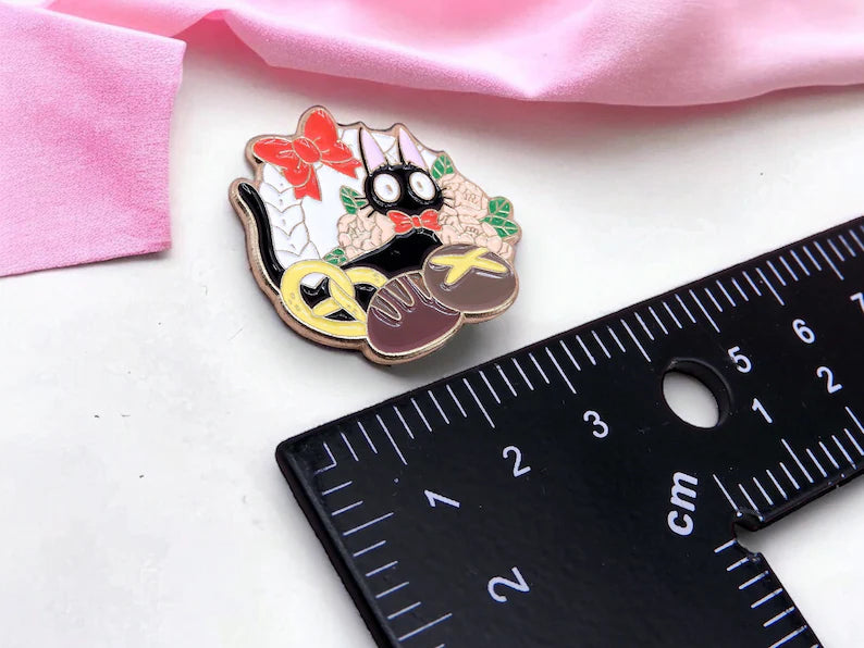 Email Brooch Pin | Kiki The Little Witch | Chat Noir Bakery | Jiji | Kawaii | Cute Cartoon