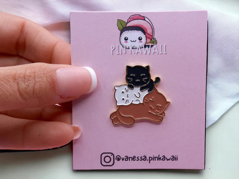 Pin's Broche Email | Pile de Chats | Calins de Chat | Mignon | Kawaii