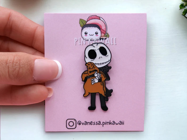 Pin's Broche Email | Baby Jack | Halloween Squelette | Kawaii | Mignon Dessin Animé