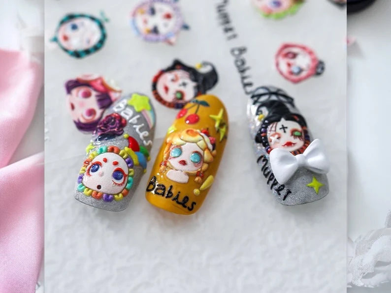 Nail Art | Autocollant d'ongles | Ongles Correctifs | Mignon | Kawaii | Dessin Animé