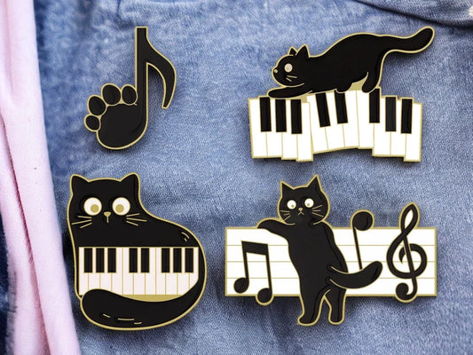 Pin's Broche Email | Chat Musicien | Musique | Kawaii | Fun | Humour