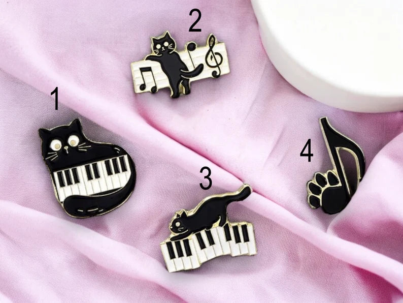 Pin's Broche Email | Chat Musicien | Musique | Kawaii | Fun | Humour