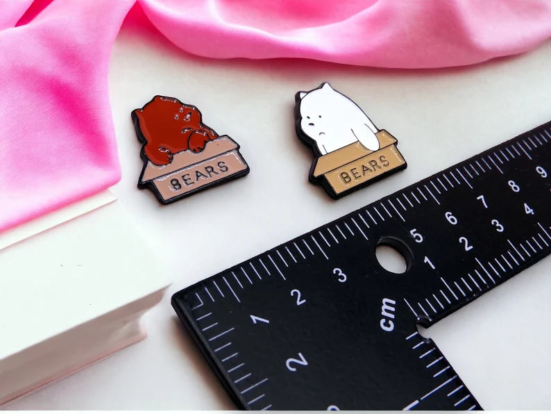 Pin's Broche Email | Ourson Boite | Livraison Mignon | Kawaii | Fun | Humour