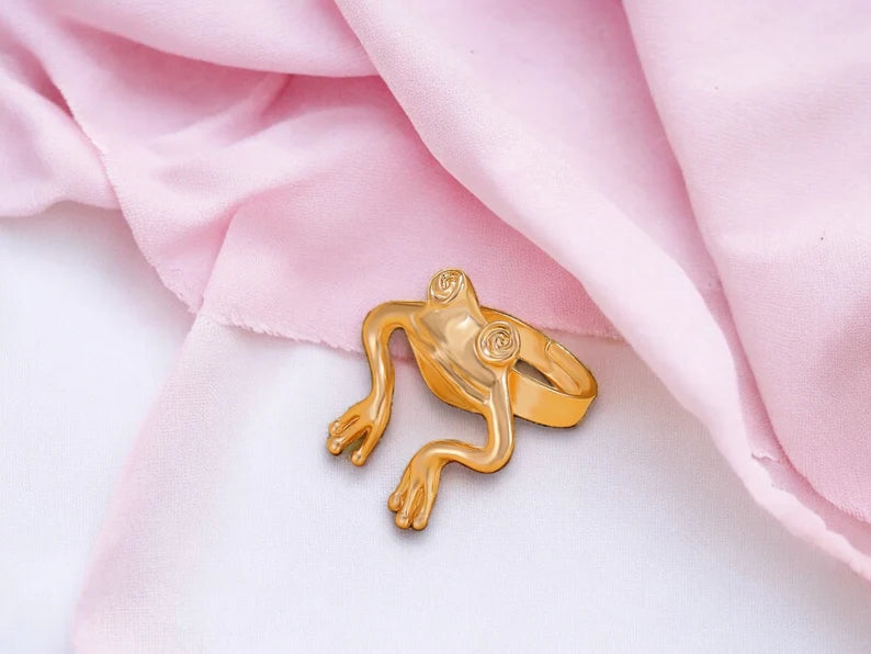 Ring Ring Jewelry Adjustable | Frog | Costume Jewelry | Gold or Silver | Kawaii | Cute