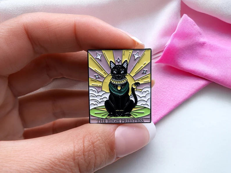 Pin's Broche Email | Tarot Chat Kawaii | Carte de Tarot | Kawaii | Fun | Humour