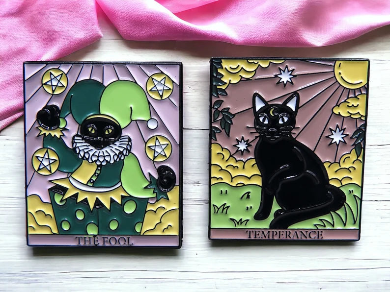 Email Brooch Pin | Kawaii Cat Tarot | Tarot Card | Kawaii | Fun | Humor