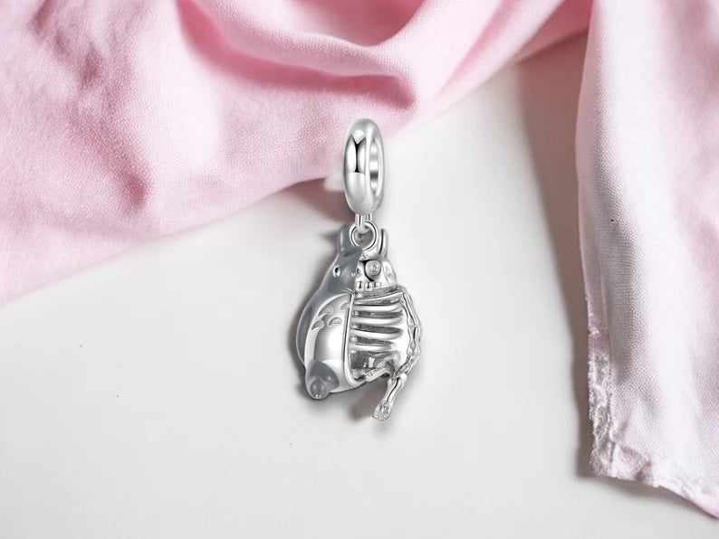 Necklace or Bracelet Pendants | Charms | Mi Totoro - Mi Skeleton | My Neighbor Totoro Mei | Silver 925