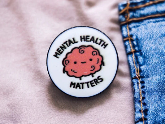 Pin's Broche Email | Mental Health Matters | Santé Mental | Humour | Kawaii | Mignon