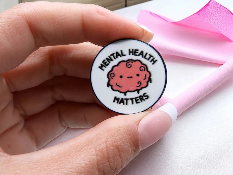 Pin's Broche Email | Mental Health Matters | Santé Mental | Humour | Kawaii | Mignon