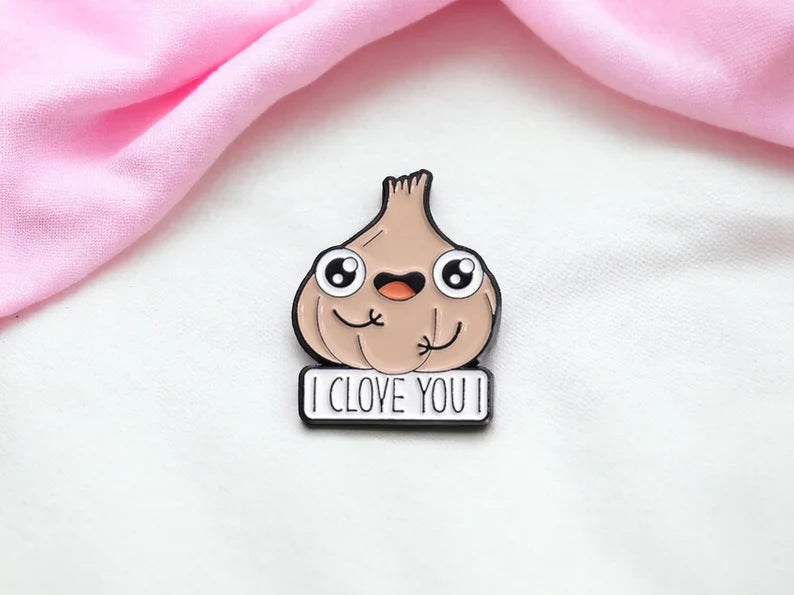 Email Brooch Pin | Vegetables, Wood, Brain | Pun | Kawaii | Fun | Humor