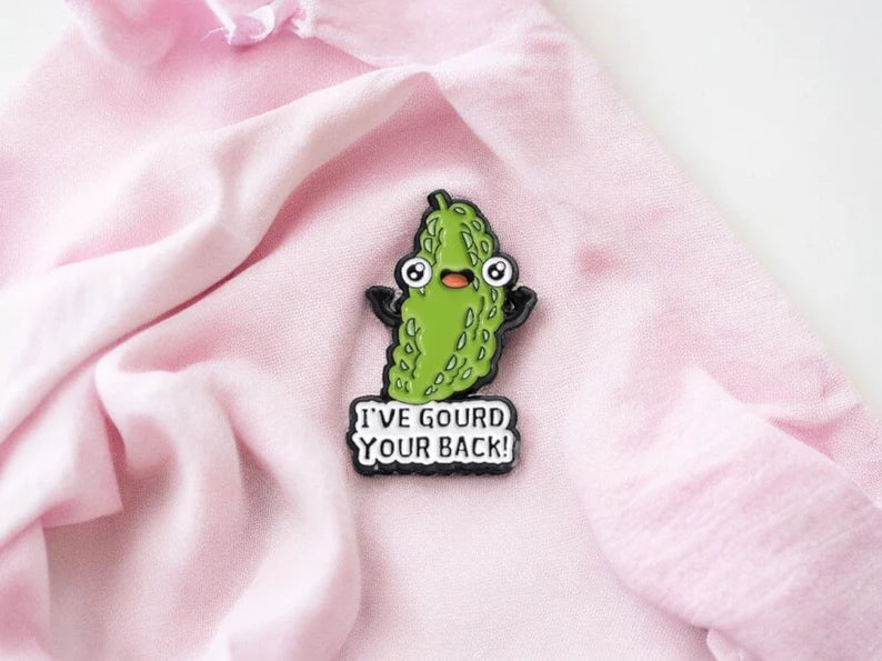 Email Brooch Pin | Vegetables, Wood, Brain | Pun | Kawaii | Fun | Humor