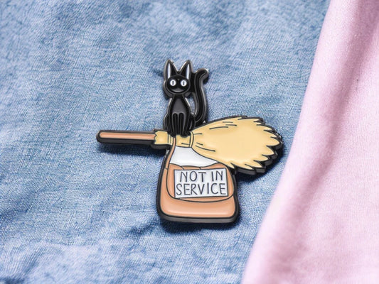 Email Brooch Pin | Kiki The Little Witch | Not in Service | Chat Noir Bakery | Jiji | Kawaii | Cute Cartoon