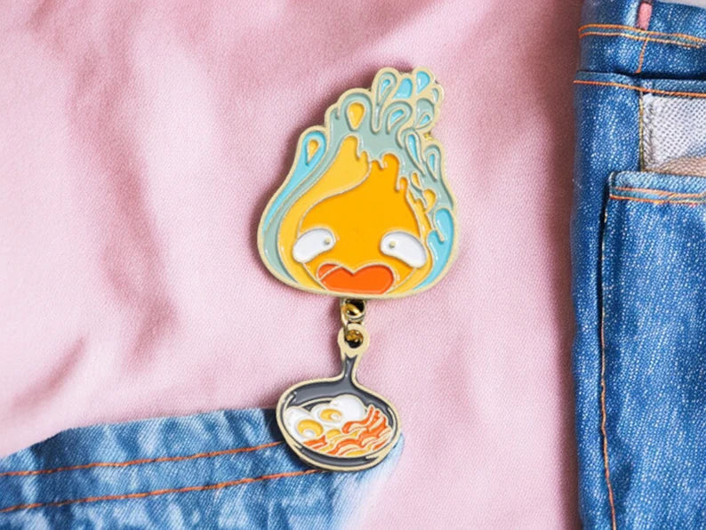 Email Brooch Pin | Totoro | Calcifer, Noiraude, Cat Bus | Spirited Away | Kawaii | Cute