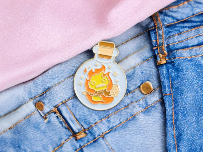 Email Brooch Pin | Totoro | Calcifer, Noiraude, Cat Bus | Spirited Away | Kawaii | Cute