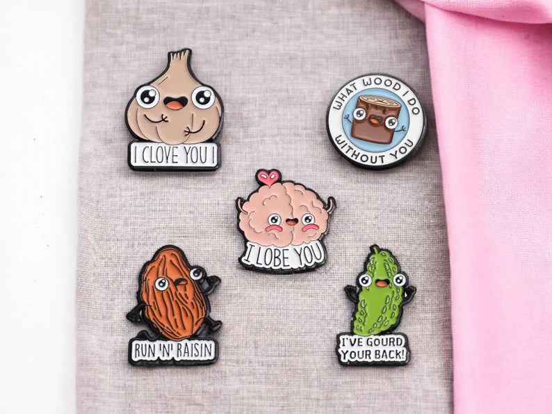 Pin's Broche Email | Légumes, Bois , Cerveau | Jeu de mot | Kawaii | Fun | Humour