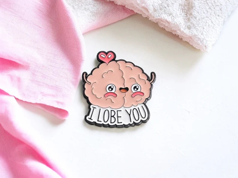 Email Brooch Pin | Vegetables, Wood, Brain | Pun | Kawaii | Fun | Humor