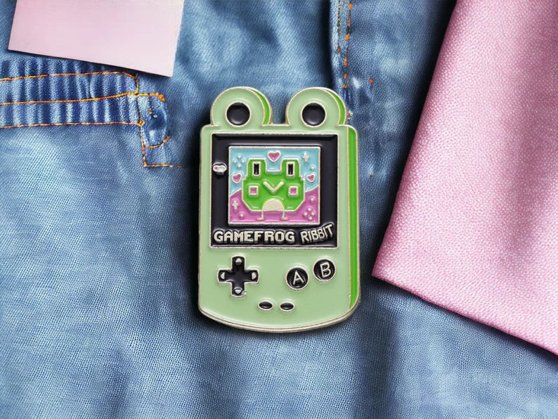 Email Brooch Pin | Frog Games Console | Game Boy | Frog | Kawaii | Fun | Humor