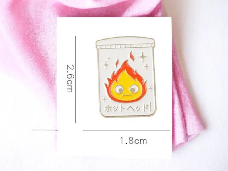 Email Brooch Pin | Moving Castle | Calcifer | Kawaii | Cute