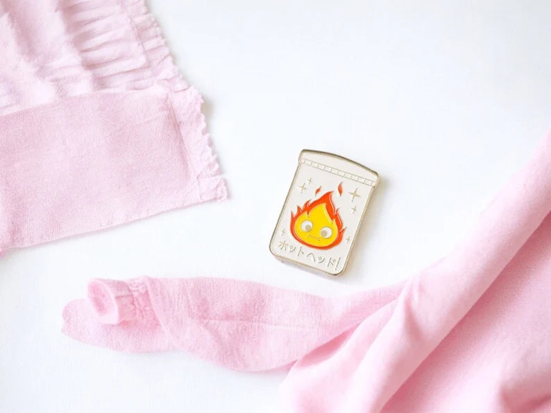 Email Brooch Pin | Moving Castle | Calcifer | Kawaii | Cute