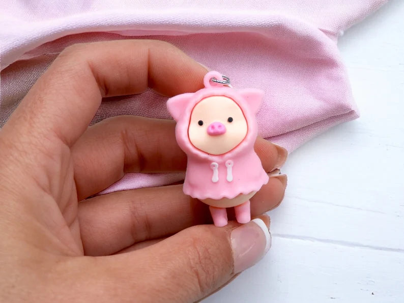 Silica Gel Silicone Pendant | Cute Pig Sweet Hoodie | Cute | Comic Strip | Kawaii